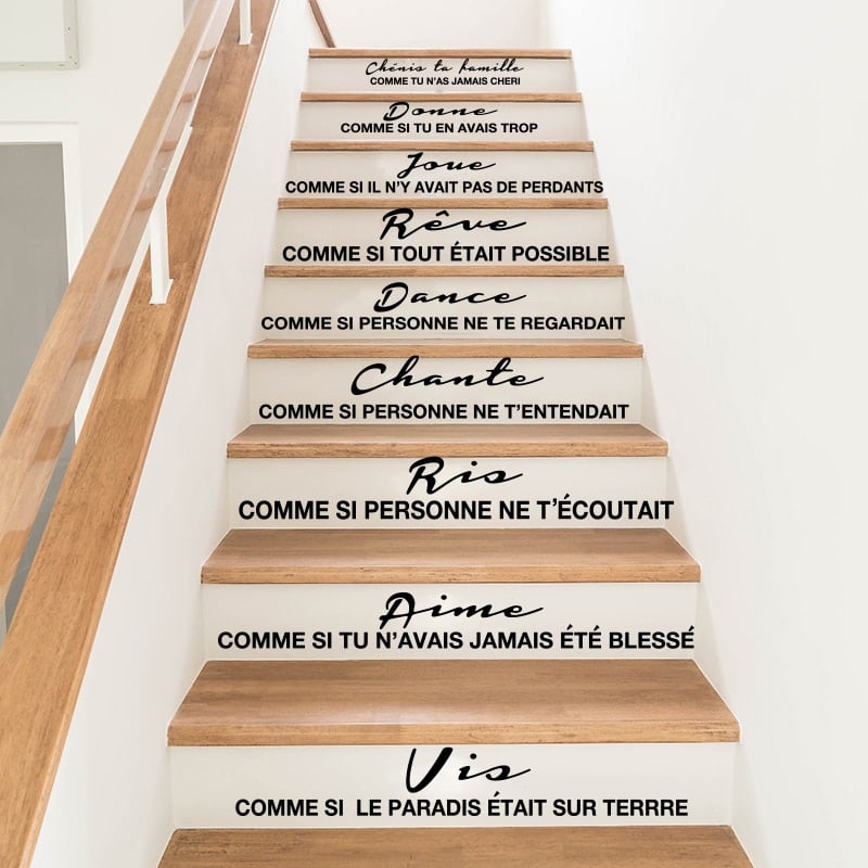 Sticker citation pour escalier citation chanson française_1