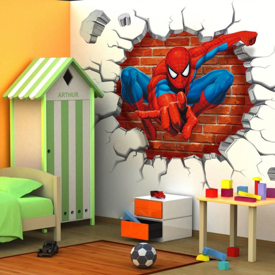 Sticker mural Spider-Man Trompe l'oeil_1