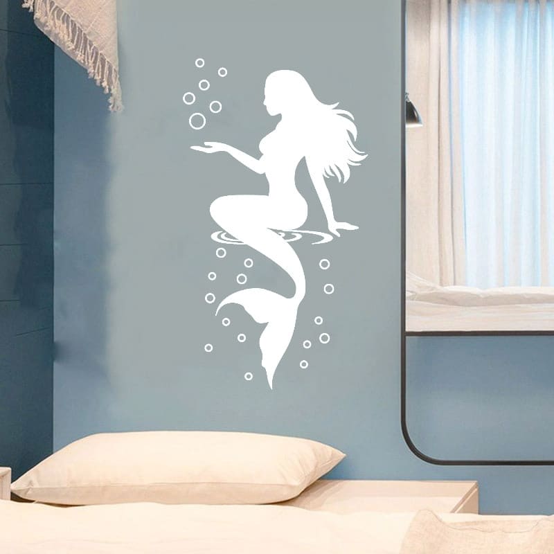 Stickers Sirène salle de bain - Autocollant muraux et deco