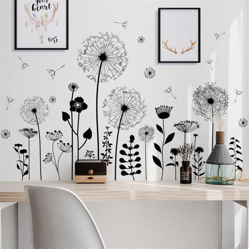 Stickers muraux fleurs pour décoration du salon 105cmx62cm_1