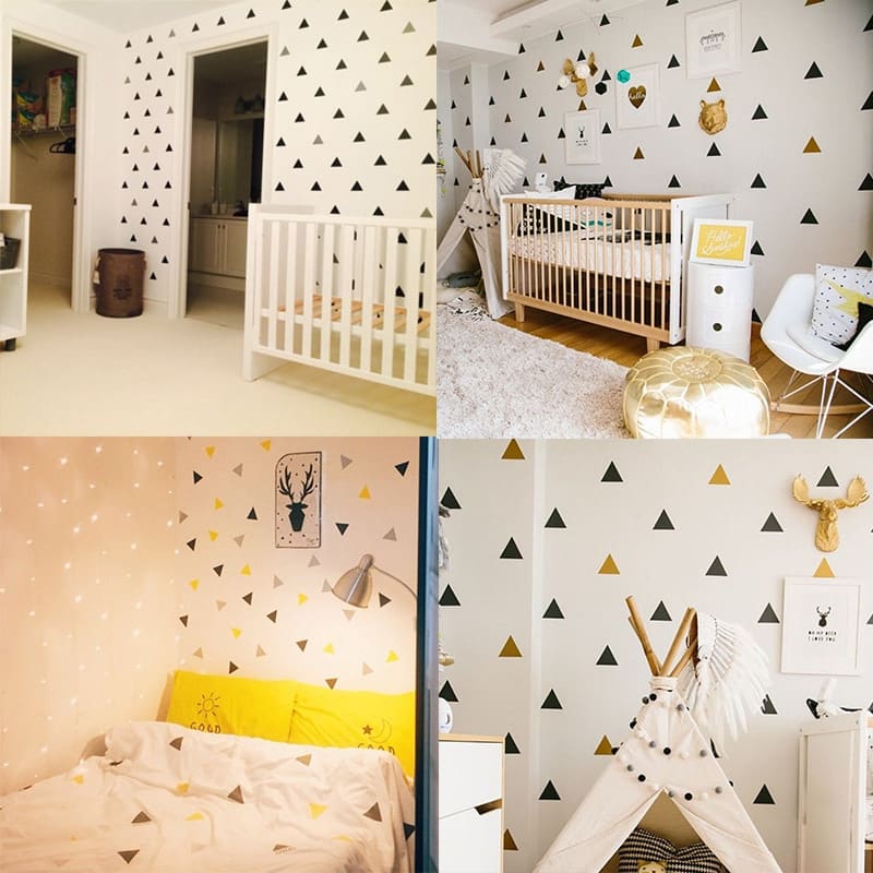 Stickers muraux triangle pour la chambre de bébé_3