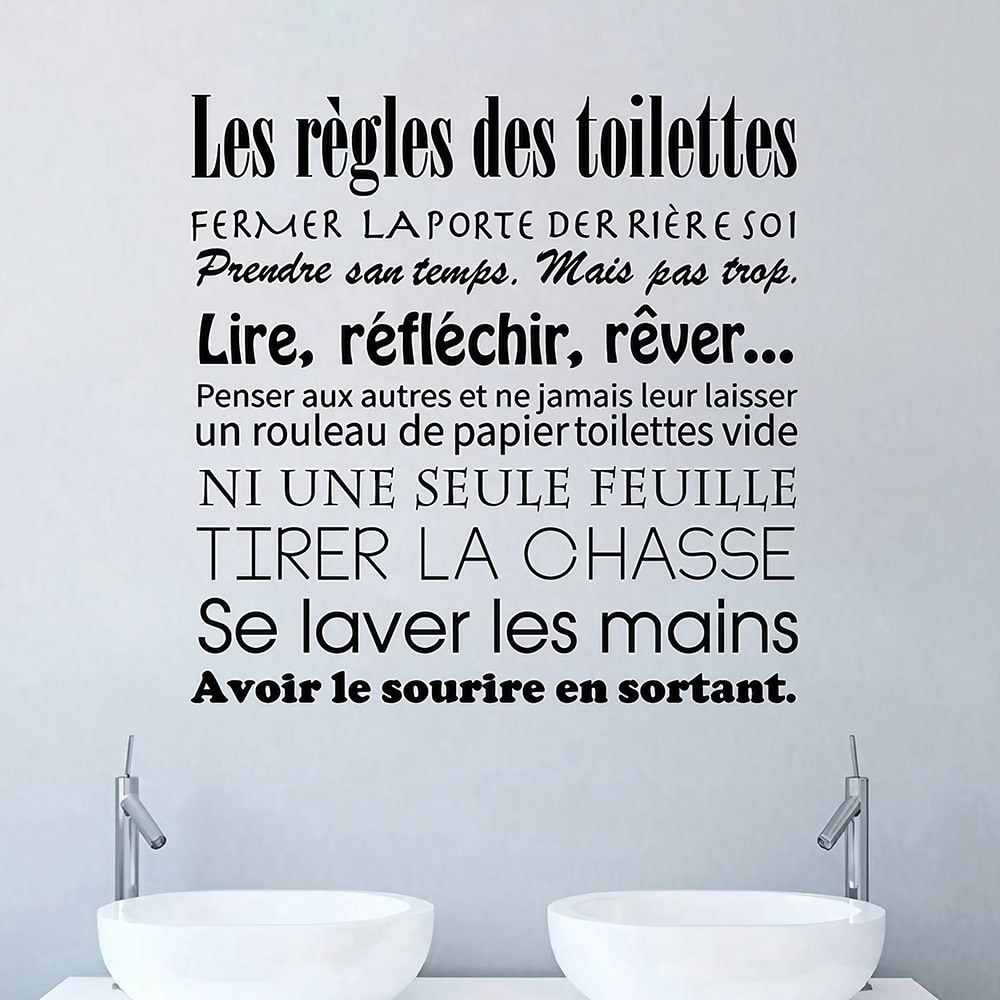 Sticker citation pour la salle de bain & toilettes