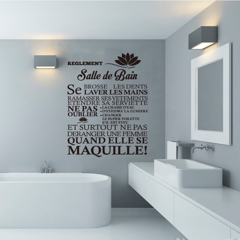 Sticker mural Citation pour salle de bain avec un guide pour se laver les mains_3