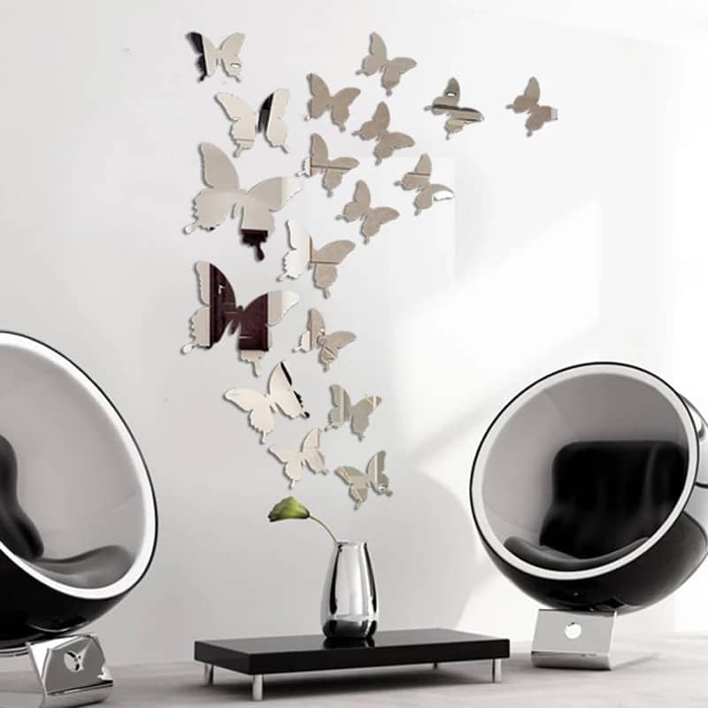Stickers miroir 3D papillons_7