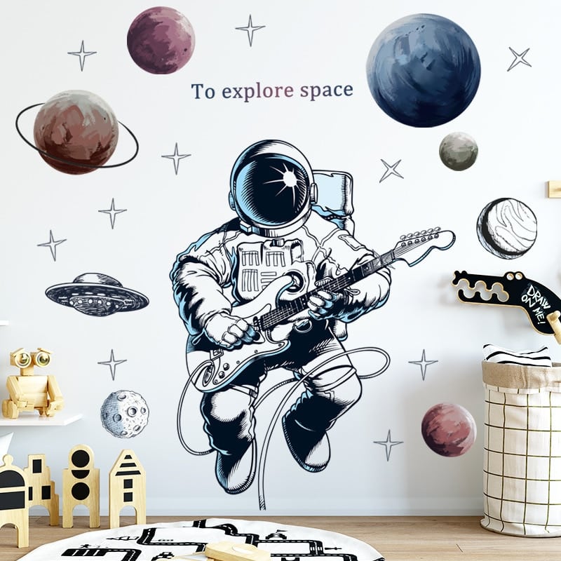 Stickers muraux d'astronautes Style dessin animé_3