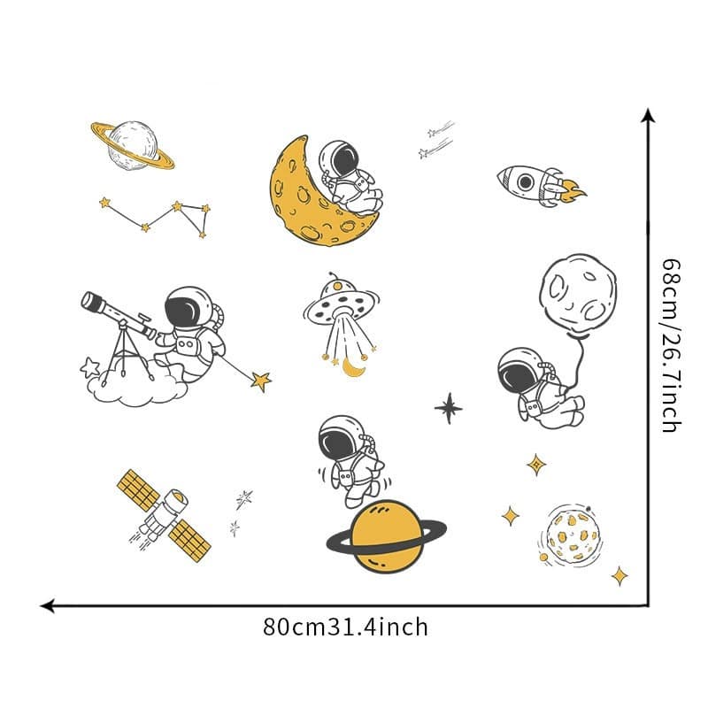 Stickers muraux d'astronautes sur la lune_2
