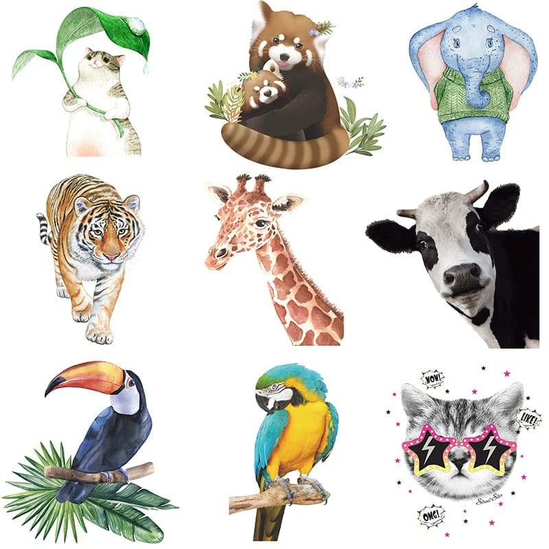 Stickers d'animaux de dessin animé pour chambre d'enfants_1