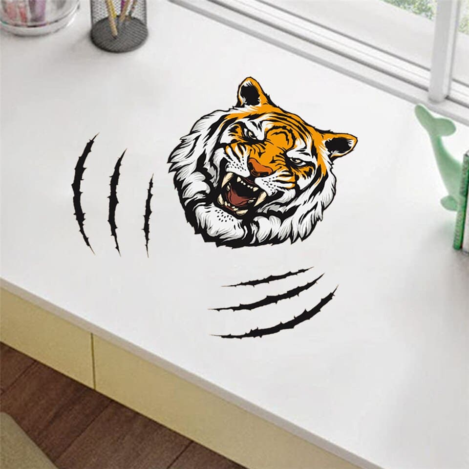 Stickers muraux animaux en PVC,  papier peint auto-adhésif pour décoration de maison_10