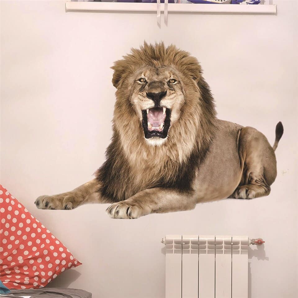 Stickers muraux animaux en PVC,  papier peint auto-adhésif pour décoration de maison_6