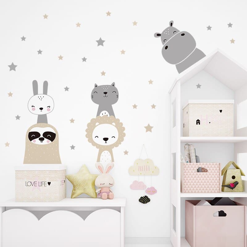 Stickers muraux animaux pour chambres d'enfants et chambre de bébé_3