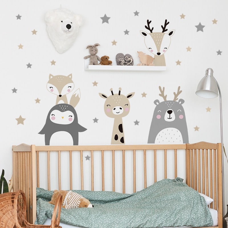 Stickers muraux animaux pour chambres d'enfants et chambre de bébé_8