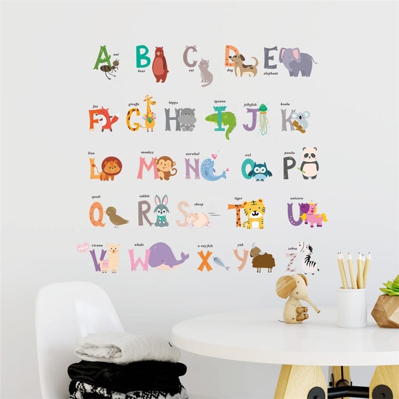 Stickers muraux d'animaux sauvages pour une décoration éducative pour enfants_2