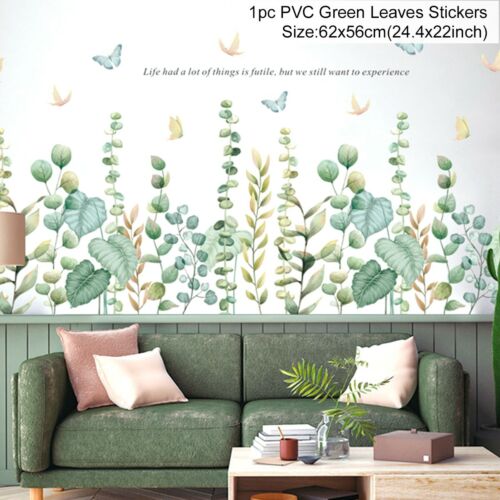 Stickers muraux feuilles vertes pour la maison, plantes tropicales_31