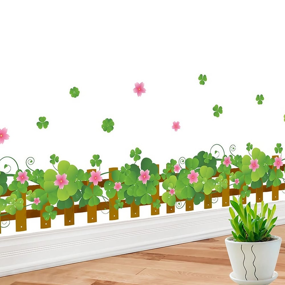Stickers muraux en PVC pour chambre à coucher et salon , fleurs pastorale