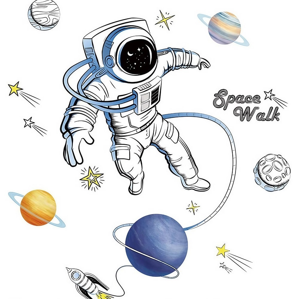 Stickers muraux d'astronaute - Pour chambres d'enfants (Garçons & Filles)