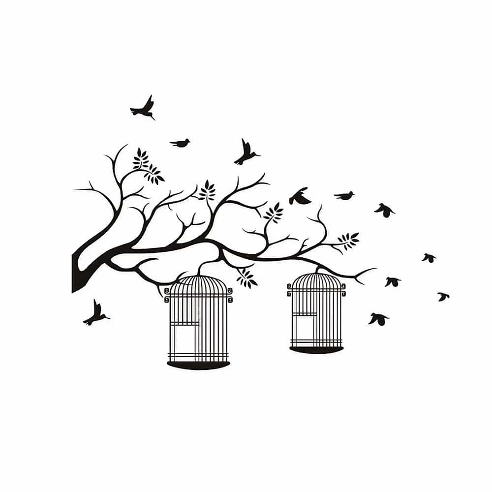 Stickers muraux oiseau sur un arbre