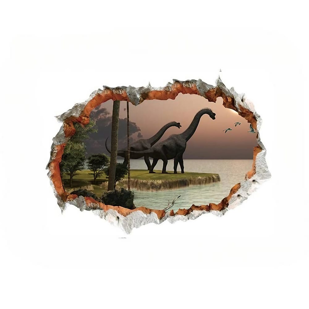 Stickers Dinosaure Trompe l'oeil 3D dinosaures